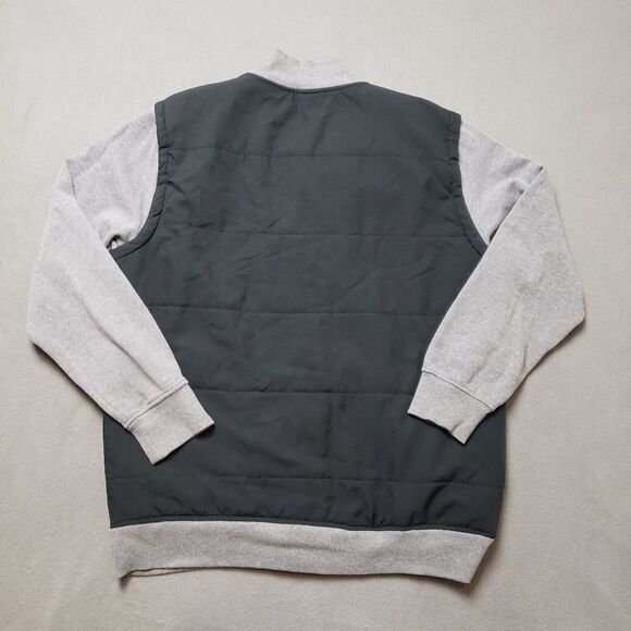 Oakley Street Bomber Jacket Men's XL Black And Gray Snap Up Varsity - Picture 2 of 9